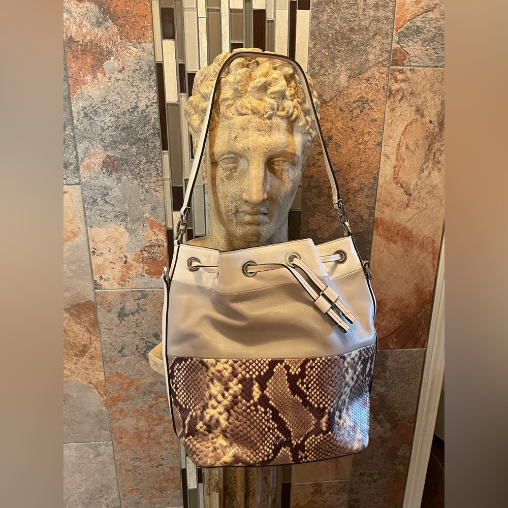 Michael KORS drawstring snakeskin bag